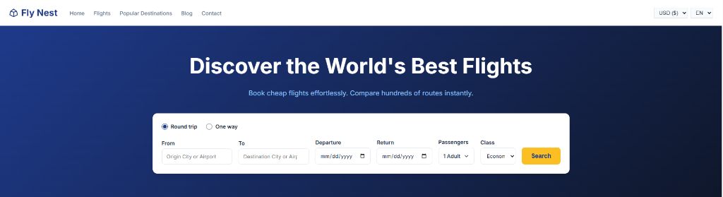 Fly Nest Flight Booking System